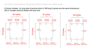 Tentproinc RV Awning Sun Shade - Screen Sunshade Complete Kits - Customized Size - 2020 Airstream Flying Cloud 25FB