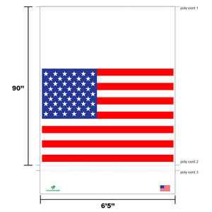 RV Awning Fabric Replacement - USA Flag - Customized Size