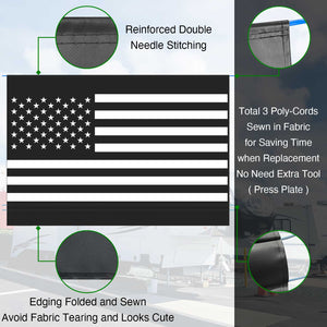 RV Awning Fabric Replacement - Black Flag - Customized