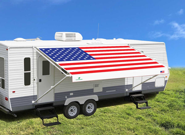 RV Awning Fabric Replacement | Tentproinc Camper Trailer Awning Fabric ●Super Heavy Vinyl Coated Polyester -(Custom Looking)
