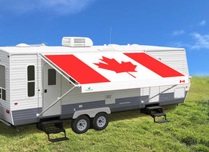 RV Awning Fabric Replacement - CANADA Flag - Customized Size