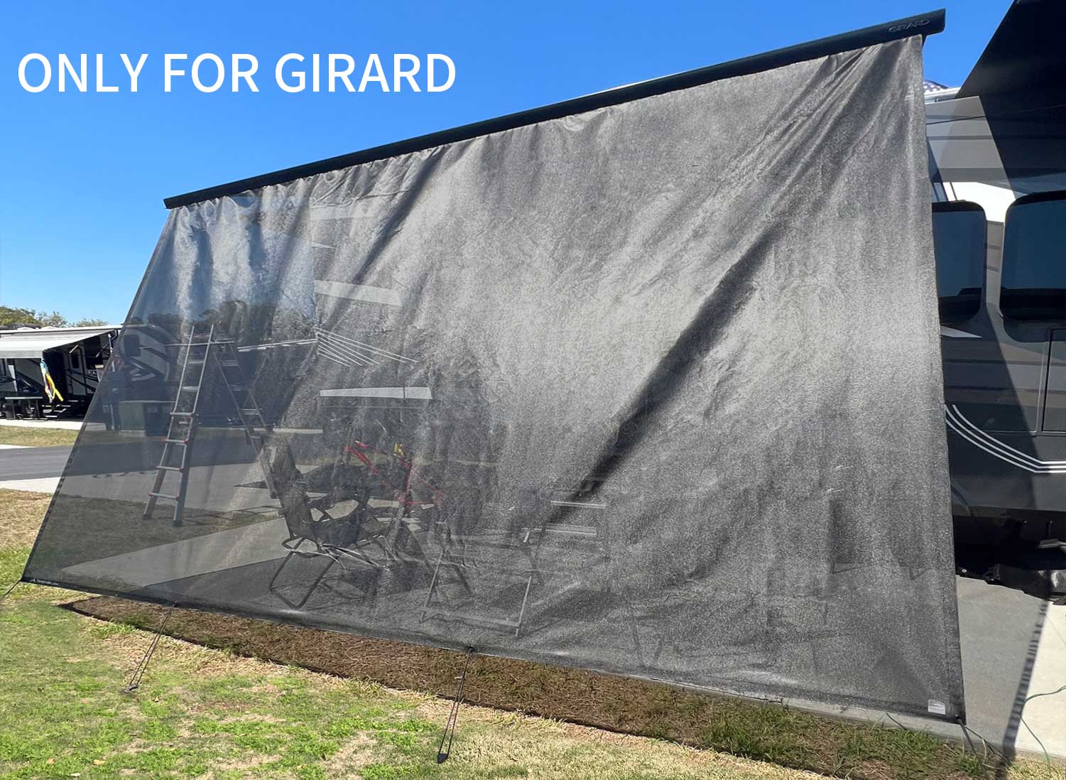 sun tarp shade Tentproinc RV Awning Sun Shade Screen ONLY for Girard Sunshade (Black)