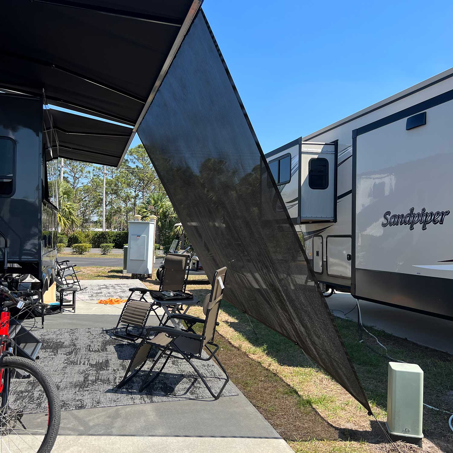 Tentproinc RV Awning Sun Shade Screen ONLY for Girard Sunshade (Black)